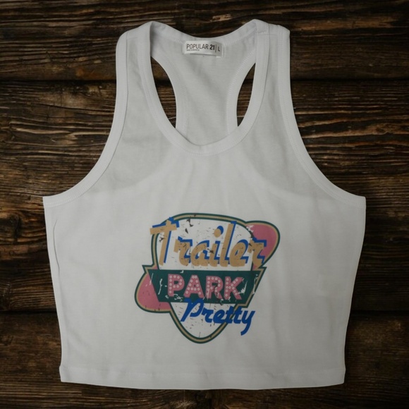 Trailer Park Pretty Crop Tank - Picture 1 of 1